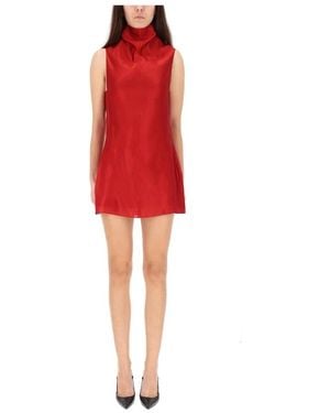 KHAITE Daria Mock Neck Mini Jurk - Rood