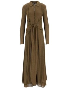 Ganni Midi Dresses - Natural