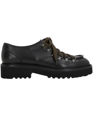 Doucal's Pedula Bordata Lace-Up - Schwarz