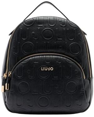 Liu Jo Mittlerer Rucksack Mit Geprägten Logos - Schwarz