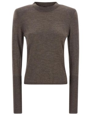 Pinko Round-Neck Knitwear - Marrón