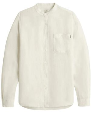 Woolrich Garment-Dyed Pure Linen Shirt - Wit