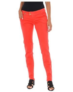 Met Rechte Jeans - Rood