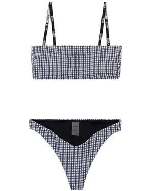 Gcds Badmode ,Zwart ,Tweed Vichy Bikini