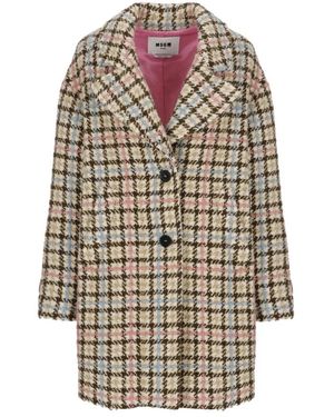 MSGM Single-Breasted Coats - Neutro