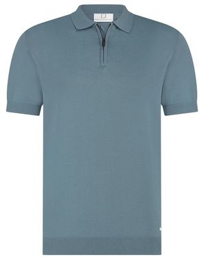 Born with Appetite Dan Gebreide Polo Korte Mouw - Blauw