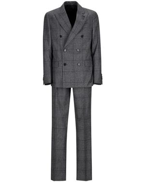 Lardini Double Breasted Suits - Grey