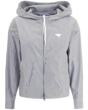 Prada Gestreept Jack Met Capuchon - Grijs