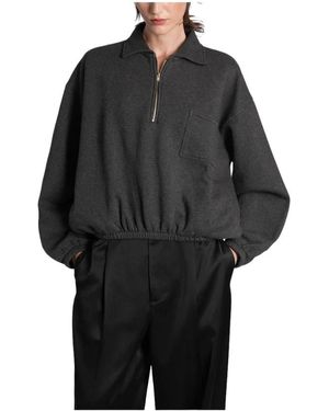 DARKPARK Hoodies & Sweatvesten ,Grijs ,Quarter-Zip Sweatshirt - Zwart