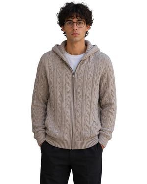 Dolce & Gabbana Hoodies & Sweatvesten ,Wol Gebreid Jasje Met Borduurwerk - Grijs