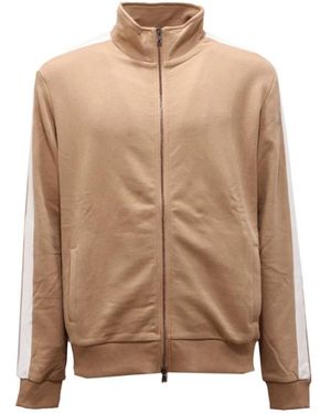 Ballantyne Sweatshirt Met Volledige Rits Camel-Melk Interieur - Bruin