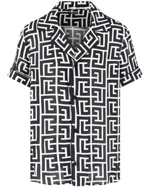 Balmain Short Sleeve Shirts - Black