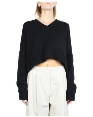 Malloni Schwarzer Wollmischung Cropped Pullover