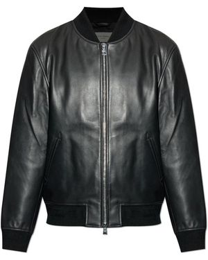 Officine Generale Leather Jackets - Black