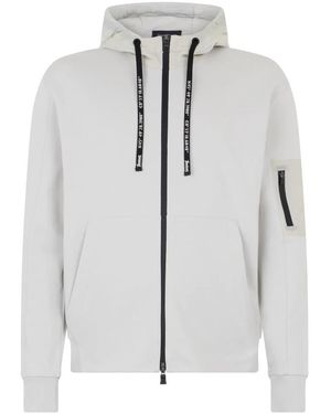 Herno Hoodies & Sweatvesten ,Wit ,Katoen Witte Hoodie Met Elegant En Veelzijdig Design - Grijs