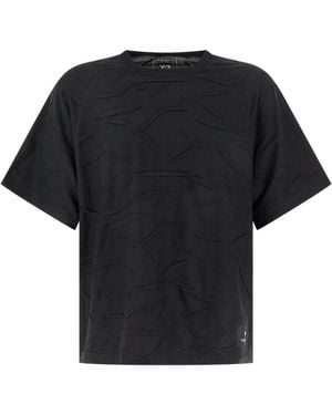 Y-3 Plissé T-Shirt Met Korte Mouwen - Zwart