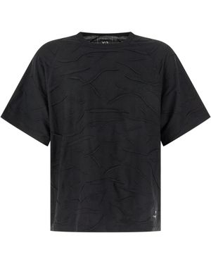 Y-3 Plissé T-Shirt Met Korte Mouwen - Zwart