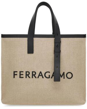 Ferragamo Shopping Bags - Natural