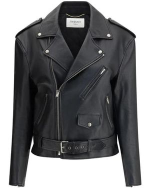 Saint Laurent Leather Jackets - Zwart