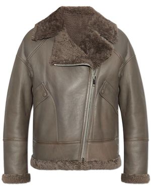 Yves Salomon Shearling tel - Grün