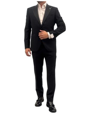 Luigi Bianchi Kostuums ,Zwart ,Wol Elegant Smoking Kostuum