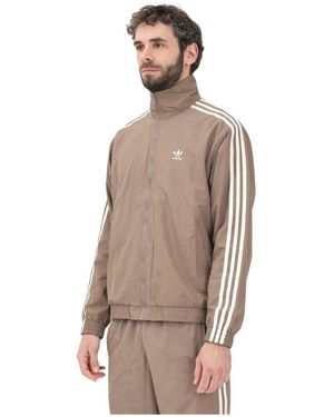 adidas Originals Casual Zip Sweater Firebird Woven - Braun