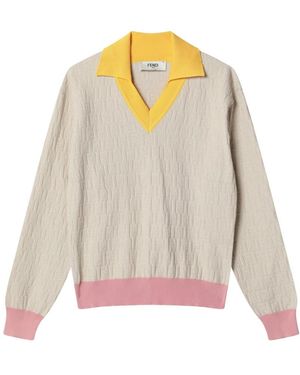 Fendi V-Neck Knitwear - Grey