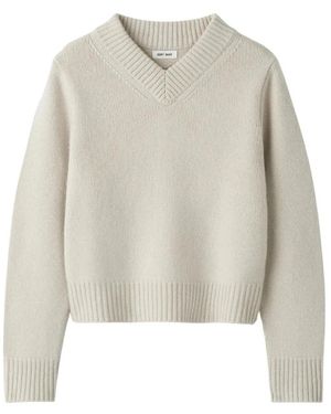 Soft Goat V-Neck Knitwear - White