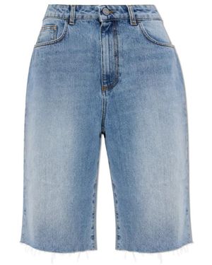 Rohe Korte Broeken ,Blauw ,Denim Baggy Fit Denim Shorts