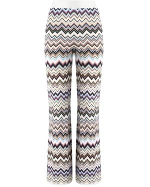 Missoni Rechthoekige Broek Met Visgraatmotief - Grijs