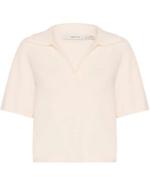 Gestuz V-Neck Knitwear - Neutro