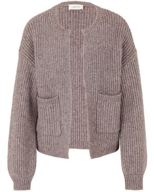 Cartoon Oversized Rundhals Cardigan - Grau