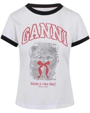 Ganni T-Shirts - White