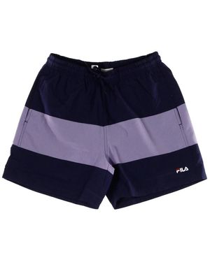 Fila Korte Broeken ,Paars ,Polyester Beachshorts Brock - Blauw