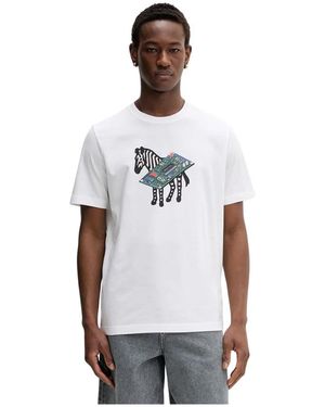 Paul Smith Tops ,Wit ,Katoen Graphic Print T-Shirt