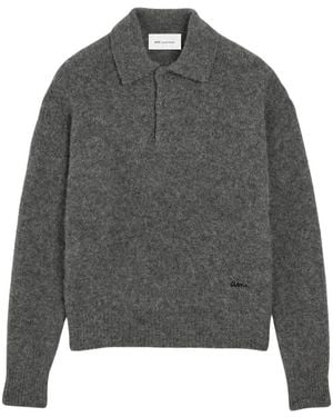 Ami Paris Woll- Und Alpakapolo Mit Ami-Stickerei - Grau