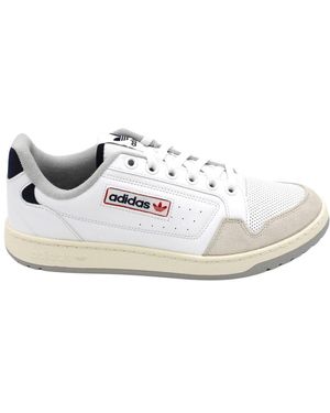 adidas Leder-Schnürschuhe Mit Wildleder-Einsätzen - Weiß