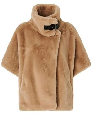 Pinko Jassen ,Polyester Nieuwe Comodino Cape - Bruin