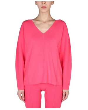 Helmut Lang V-Neck Knitwear - Rosa