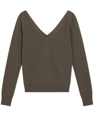 Saint Laurent V-Neck Knitwear - Gray