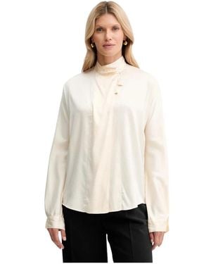 forte_forte Overhemden ,Zijden Blouse - Naturel