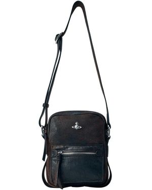 Vivienne Westwood Tassen ,Bruin ,Leer Jackson Crossbody Satchel S - Zwart