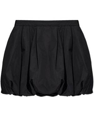 Jil Sander Korte Broeken ,Zwart ,Katoen Puff-Hem Shorts