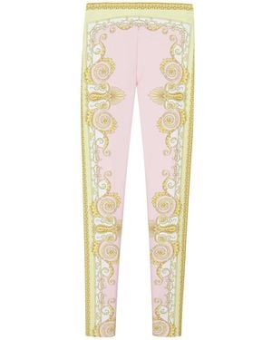 Versace Leggings Met Print - Geel