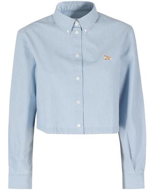 Maison Kitsuné Overhemden ,Blauw ,Shirts
