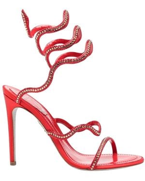 Rene Caovilla Schoenen ,Rood ,Sandalen Met Hoge Hak