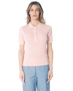 Alpha Studio Tops ,Roze ,Katoen Polo Mezza Manica - Rood