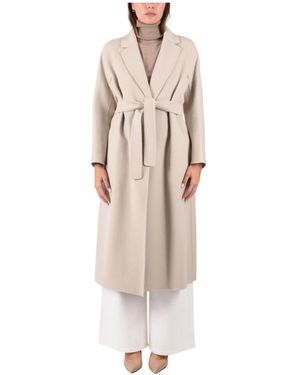 Max Mara Jassen ,Grijs ,Wol Esturia Midi Mantel - Naturel