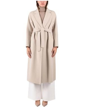 Max Mara Jassen ,Grijs ,Wol Esturia Midi Mantel - Naturel