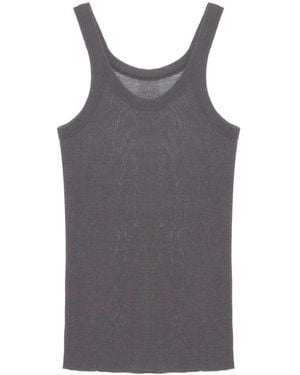 Quira Geribbelde Tanktop - Grijs